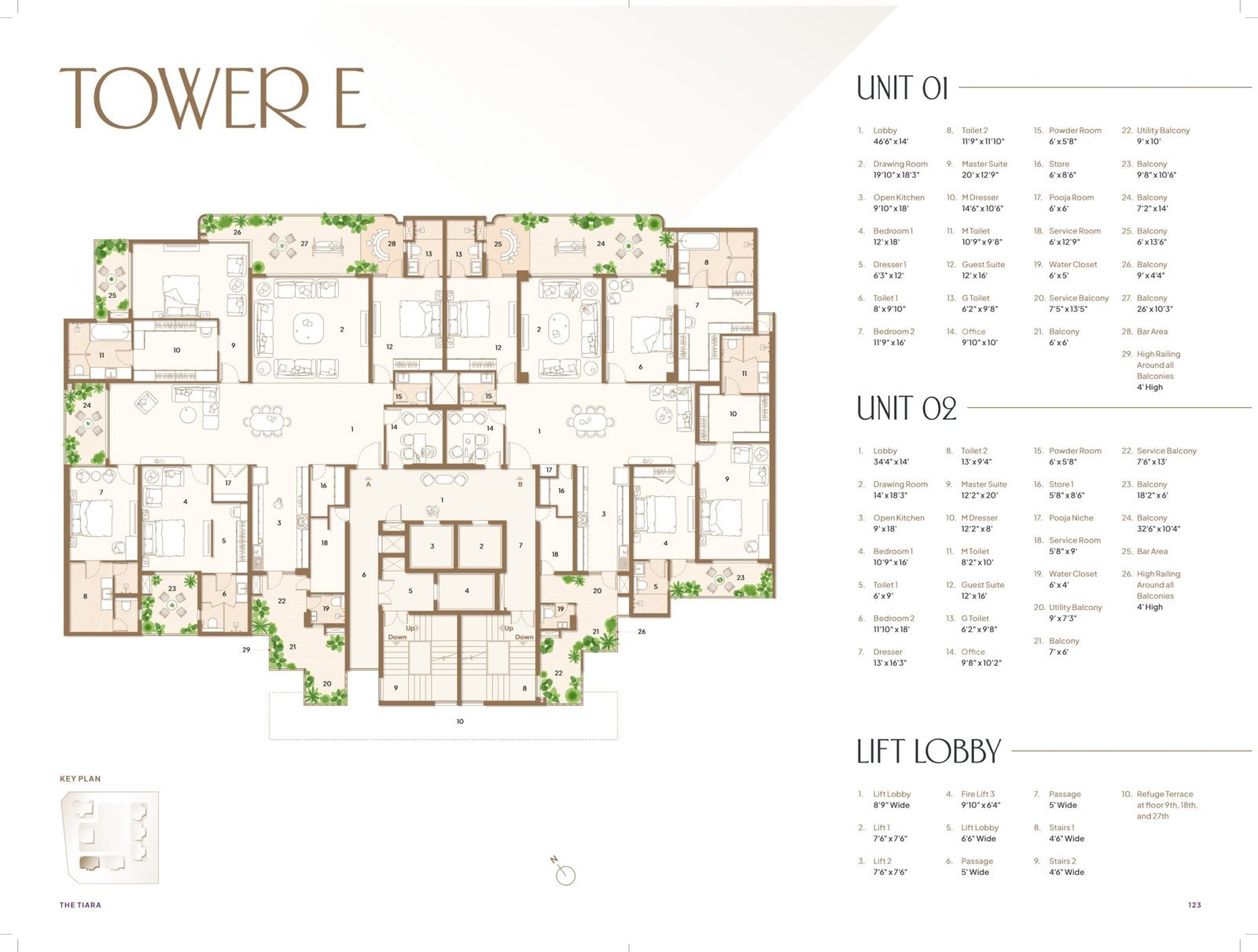 The Tiara Tower 5 4 BHK Floor Plan